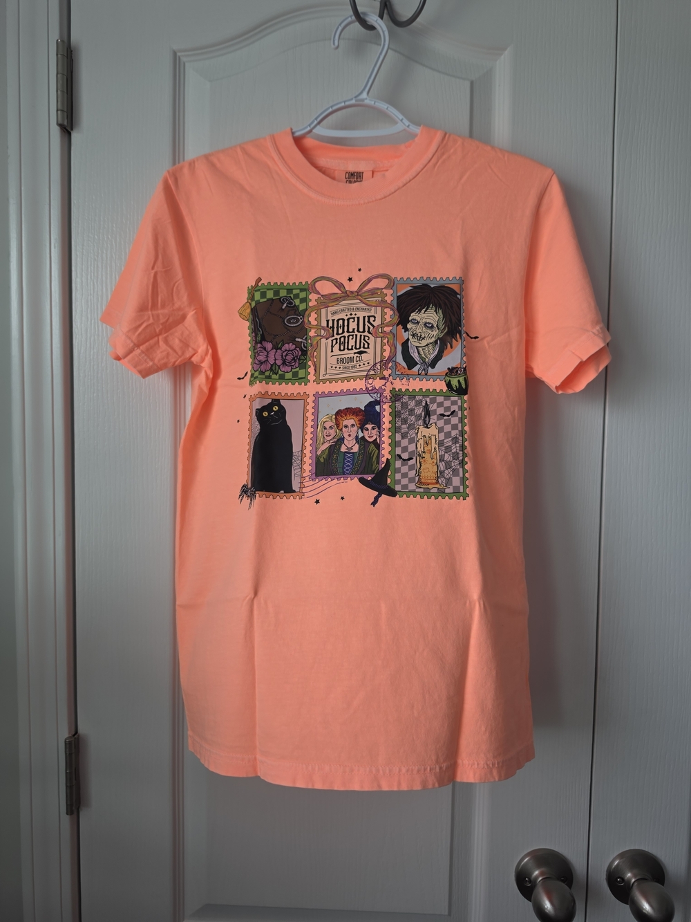 Comfort Colors Neon Coral Hocus Pocus Patchwork Graphic Tee